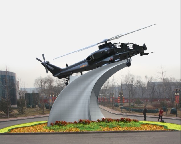 高仿1：1武直10直升機機模型